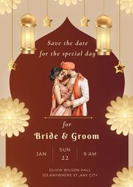 Luminous Love Traditional Wedding Save the date card